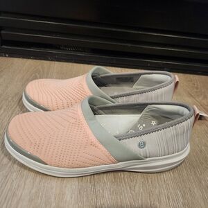 Bzees Light Pink and Gray Slip-On Sneakers